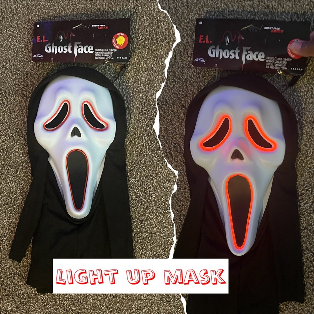 Ghost Face Light-Up Mask Costume for Kids
